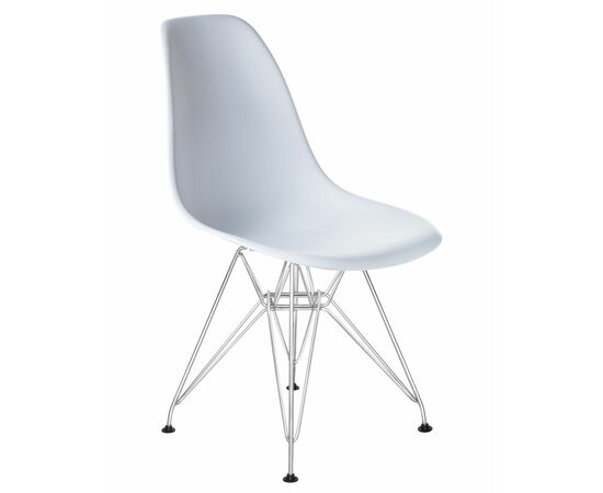 Набор 4 шт Стул обеденный DOBRIN DSR, ножки хром, цвет белый (W-02), Вариант: ножки хром, цвет белый (W-02), изображение 3 | Интернет магазин мебели и декора LifeDekor