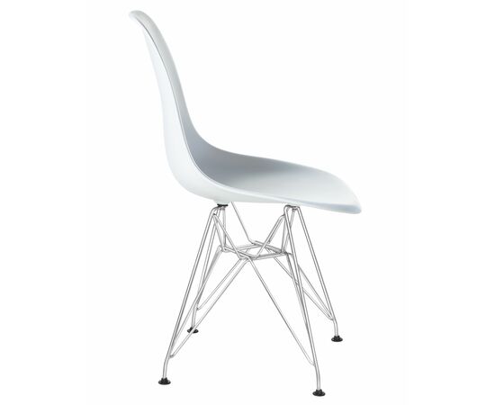 Набор 4 шт Стул обеденный DOBRIN DSR, ножки хром, цвет белый (W-02), Вариант: ножки хром, цвет белый (W-02), изображение 4 | Интернет магазин мебели и декора LifeDekor