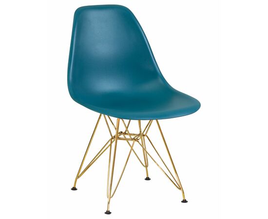 Набор 4 шт Стул обеденный DOBRIN DSR, ножки золотые, цвет морской волны (G-05), Вариант: ножки золотые, цвет морской волны (G-05), изображение 2 | Интернет магазин мебели и декора LifeDekor