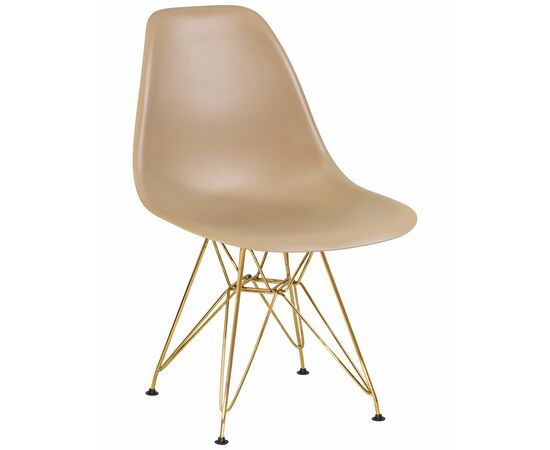 Набор 4 шт Стул обеденный DOBRIN DSR, ножки золотые, цвет бежевый (GR-03), Вариант: ножки золотые, цвет бежевый (GR-03), изображение 2 | Интернет магазин мебели и декора LifeDekor