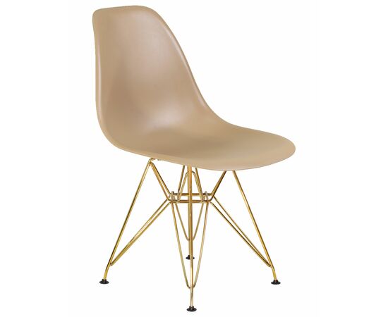 Набор 4 шт Стул обеденный DOBRIN DSR, ножки золотые, цвет бежевый (GR-03), Вариант: ножки золотые, цвет бежевый (GR-03), изображение 3 | Интернет магазин мебели и декора LifeDekor