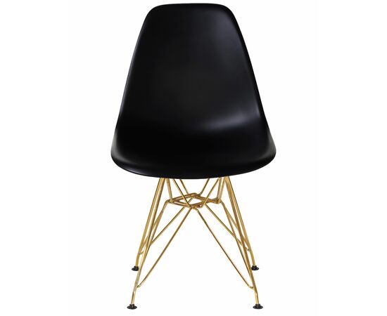 Набор 4 шт Стул обеденный DOBRIN DSR, ножки золотые, цвет чёрный (B-03), Вариант: ножки золотые, цвет чёрный (B-03), изображение 7 | Интернет магазин мебели и декора LifeDekor