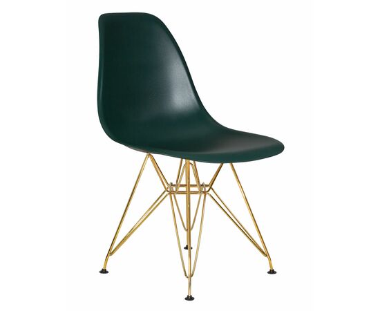 Набор 4 шт Стул обеденный DOBRIN DSR, ножки золотые, цвет тёмно-зеленый (G-13), Вариант: ножки золотые, цвет тёмно-зеленый (G-13), изображение 3 | Интернет магазин мебели и декора LifeDekor