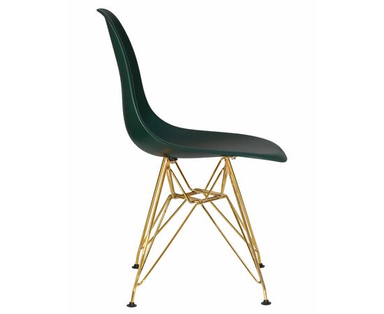 Набор 4 шт Стул обеденный DOBRIN DSR, ножки золотые, цвет тёмно-зеленый (G-13), Вариант: ножки золотые, цвет тёмно-зеленый (G-13), изображение 4 | Интернет магазин мебели и декора LifeDekor