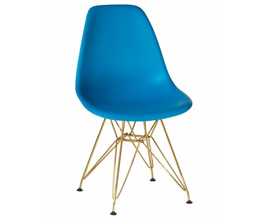 Набор 4 шт Стул обеденный DOBRIN DSR, ножки золотые, цвет голубой (BE-02), Вариант: ножки золотые, цвет голубой (BE-02), изображение 2 | Интернет магазин мебели и декора LifeDekor