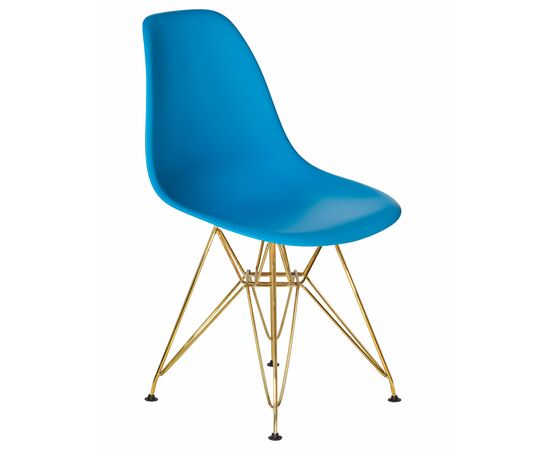 Набор 4 шт Стул обеденный DOBRIN DSR, ножки золотые, цвет голубой (BE-02), Вариант: ножки золотые, цвет голубой (BE-02), изображение 3 | Интернет магазин мебели и декора LifeDekor
