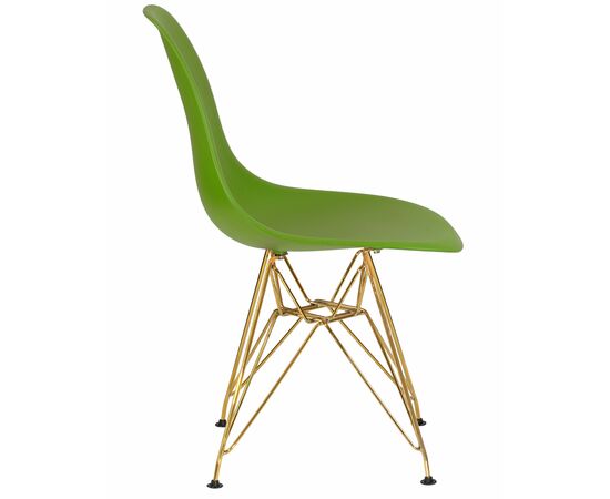 Набор 4 шт Стул обеденный DOBRIN DSR, ножки золотые, цвет салатовый (G-08), Вариант: ножки золотые, цвет салатовый (G-08), изображение 4 | Интернет магазин мебели и декора LifeDekor