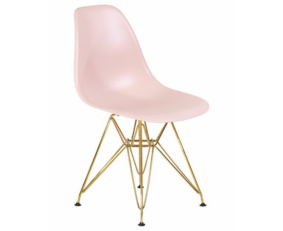 Набор 4 шт Стул обеденный DOBRIN DSR, ножки золотые, цвет светло-розовый (PK-02), Вариант: ножки золотые, цвет светло-розовый (PK-02), изображение 3 | Интернет магазин мебели и декора LifeDekor
