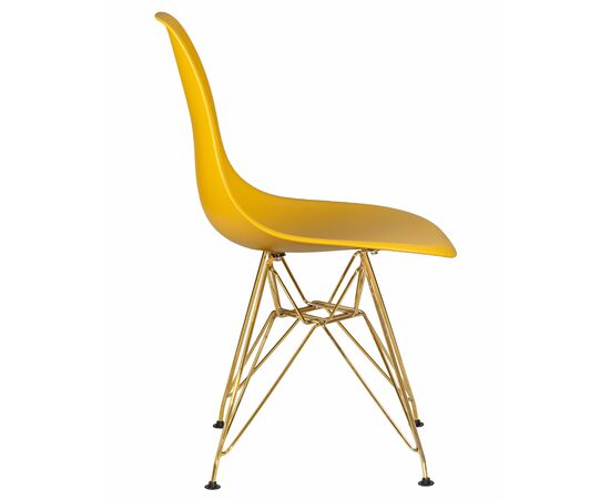 Набор 4 шт Стул обеденный DOBRIN DSR, ножки золотые, цвет горчичный (Y-03), Вариант: ножки золотые, цвет горчичный (Y-03), изображение 4 | Интернет магазин мебели и декора LifeDekor