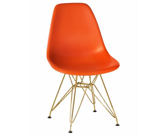 Набор 4 шт Стул обеденный DOBRIN DSR, ножки золотые, цвет оранжевый (O-02), Вариант: ножки золотые, цвет оранжевый (O-02), изображение 2 | Интернет магазин мебели и декора LifeDekor