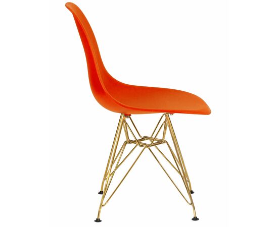 Набор 4 шт Стул обеденный DOBRIN DSR, ножки золотые, цвет оранжевый (O-02), Вариант: ножки золотые, цвет оранжевый (O-02), изображение 4 | Интернет магазин мебели и декора LifeDekor