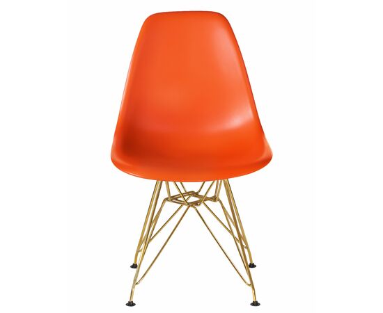 Набор 4 шт Стул обеденный DOBRIN DSR, ножки золотые, цвет оранжевый (O-02), Вариант: ножки золотые, цвет оранжевый (O-02), изображение 7 | Интернет магазин мебели и декора LifeDekor