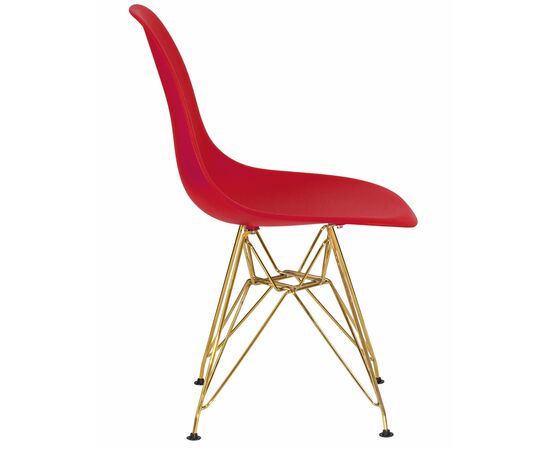 Набор 4 шт Стул обеденный DOBRIN DSR, ножки золотые, цвет красный (R-02), Вариант: ножки золотые, цвет красный (R-02), изображение 4 | Интернет магазин мебели и декора LifeDekor