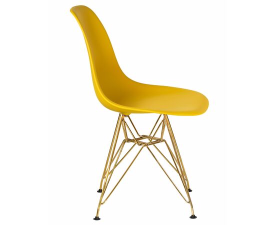 Набор 4 шт Стул обеденный DOBRIN DSR, ножки золотые, цвет жёлтый (Y-01), Вариант: ножки золотые, цвет жёлтый (Y-01), изображение 4 | Интернет магазин мебели и декора LifeDekor