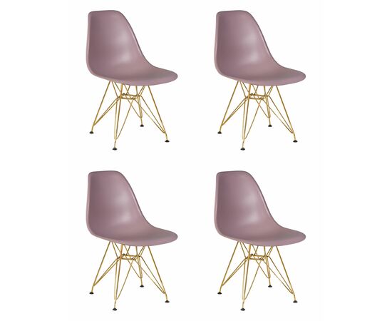 Набор 4 шт Стул обеденный DOBRIN DSR, ножки золотые, цвет сиреневый (P-04), Вариант: ножки золотые, цвет сиреневый (P-04) | Интернет магазин мебели и декора LifeDekor