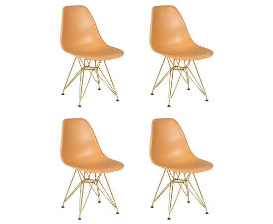 Набор 4 шт Стул обеденный DOBRIN DSR, ножки золотые, цвет персиковый (NX-Y-06), Вариант: ножки золотые, цвет персиковый (NX-Y-06) | Интернет магазин мебели и декора LifeDekor