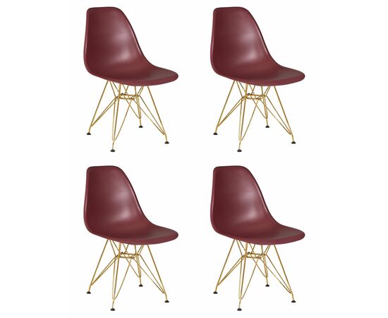 Набор 4 шт Стул обеденный DOBRIN DSR, ножки золотые, цвет сливовый (R-13), Вариант: ножки золотые, цвет сливовый (R-13) | Интернет магазин мебели и декора LifeDekor