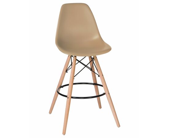 Набор 2 шт Стул барный DOBRIN DSW BAR, ножки светлый бук, цвет сиденья бежевый (GR-03), Вариант: ножки светлый бук, цвет сиденья бежевый (GR-03), изображение 2 | Интернет магазин мебели и декора LifeDekor