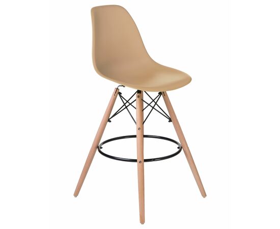 Набор 2 шт Стул барный DOBRIN DSW BAR, ножки светлый бук, цвет сиденья бежевый (GR-03), Вариант: ножки светлый бук, цвет сиденья бежевый (GR-03), изображение 3 | Интернет магазин мебели и декора LifeDekor