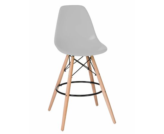 Набор 2 шт Стул барный DOBRIN DSW BAR, ножки светлый бук, цвет сиденья светло-серый (GR-01), Вариант: ножки светлый бук, цвет сиденья светло-серый (GR-01), изображение 2 | Интернет магазин мебели и декора LifeDekor
