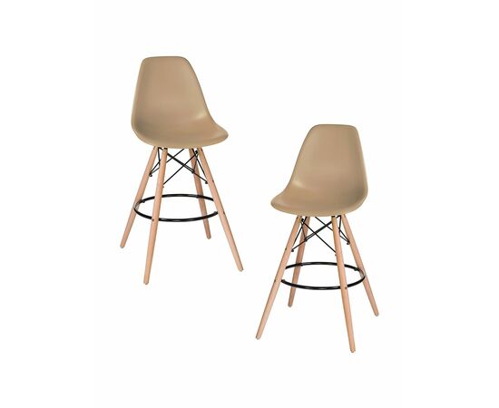 Набор 2 шт Стул барный DOBRIN DSW BAR, ножки светлый бук, цвет сиденья бежевый (GR-03), Вариант: ножки светлый бук, цвет сиденья бежевый (GR-03) | Интернет магазин мебели и декора LifeDekor