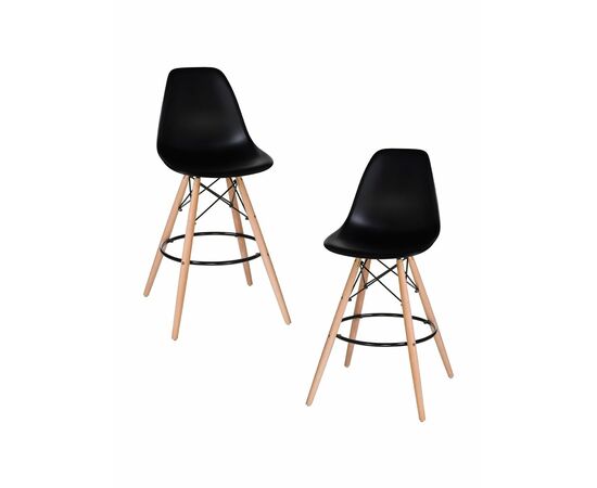 Набор 2 шт Стул барный DOBRIN DSW BAR, ножки светлый бук, цвет сиденья чёрный (B-03), Вариант: ножки светлый бук, цвет сиденья чёрный (B-03) | Интернет магазин мебели и декора LifeDekor