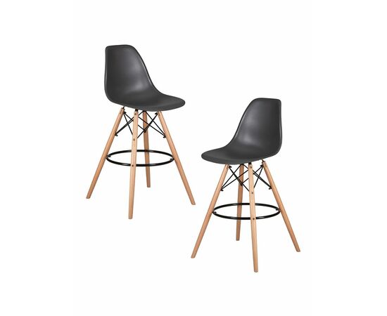 Набор 2 шт Стул барный DOBRIN DSW BAR, ножки светлый бук, цвет тёмно-серый (GR-04), Вариант: ножки светлый бук, цвет тёмно-серый (GR-04) | Интернет магазин мебели и декора LifeDekor