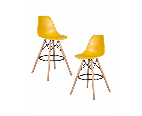 Набор 2 шт Стул барный DOBRIN DSW BAR, ножки светлый бук, цвет горчичный (Y-03), Вариант: ножки светлый бук, цвет горчичный (Y-03) | Интернет магазин мебели и декора LifeDekor