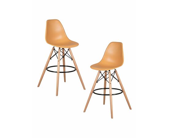 Набор 2 шт Стул барный DOBRIN DSW BAR, ножки светлый бук, цвет персиковый (NX-Y-06), Вариант: ножки светлый бук, цвет персиковый (NX-Y-06) | Интернет магазин мебели и декора LifeDekor