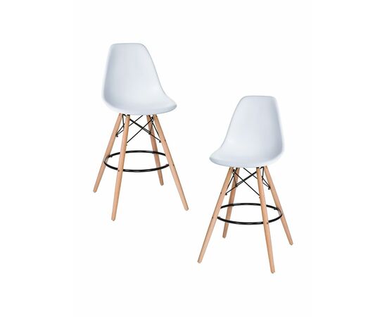 Набор 2 шт Стул барный DOBRIN DSW BAR, ножки светлый бук, цвет сиденья белый (W-02), Вариант: ножки светлый бук, цвет сиденья белый (W-02) | Интернет магазин мебели и декора LifeDekor