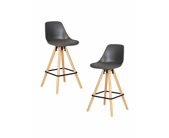 Набор 2 шт Стул полубарный DOBRIN RONNI, ножки светлый бук, тёмно-серый (GR-04), Вариант: ножки светлый бук, тёмно-серый (GR-04) | Интернет магазин мебели и декора LifeDekor