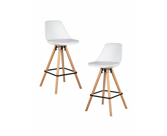 Набор 2 шт Стул полубарный DOBRIN RONNI, ножки светлый бук, белый (ZL-W-02), Вариант: ножки светлый бук, белый (ZL-W-02) | Интернет магазин мебели и декора LifeDekor