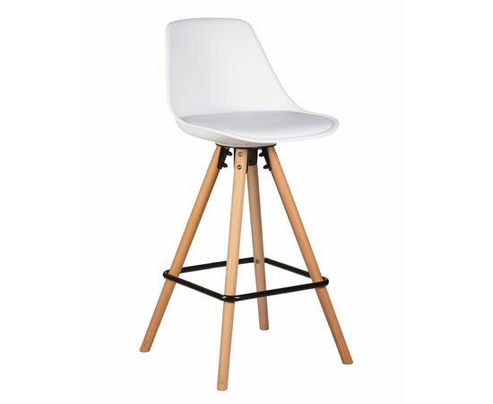 Набор 2 шт Стул полубарный DOBRIN RONNI, ножки светлый бук, белый (ZL-W-02), Вариант: ножки светлый бук, белый (ZL-W-02), изображение 2 | Интернет магазин мебели и декора LifeDekor