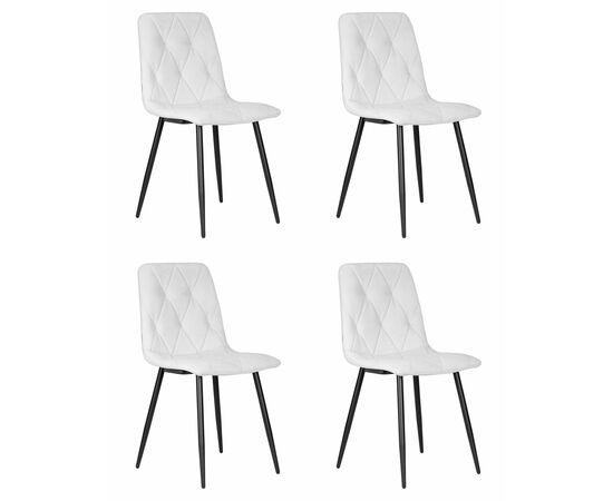 Набор 4 шт Стул обеденный DOBRIN CHILLY ROMBO, Светло-серый Simple 29, основание черный, Вариант: Светло-серый Simple 29, основание черный | Интернет магазин мебели и декора LifeDekor