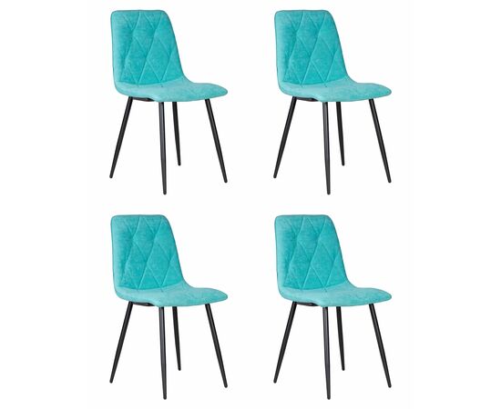 Набор 4 шт Стул обеденный DOBRIN CHILLY ROMBO, Тиффани Simple 51, основание черное, Вариант: Тиффани Simple 51, основание черное | Интернет магазин мебели и декора LifeDekor