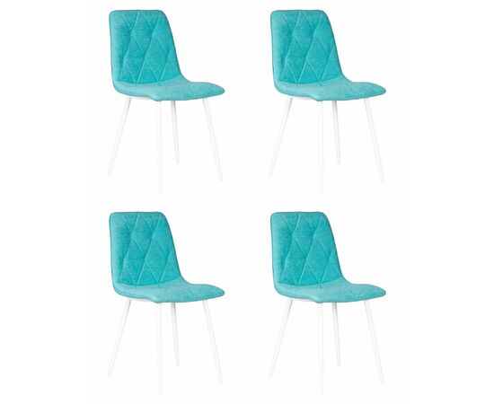 Набор 4 шт Стул обеденный DOBRIN CHILLY ROMBO, Тиффани Simple 51, основание белый, Вариант: Тиффани Simple 51, основание белый | Интернет магазин мебели и декора LifeDekor