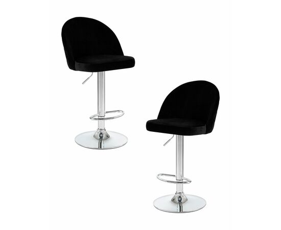 Набор 2 шт Стул барный DOBRIN MILANA, черный велюр (MJ9-101), Вариант: черный велюр (MJ9-101) | Интернет магазин мебели и декора LifeDekor