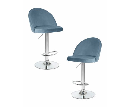 Набор 2 шт Стул барный DOBRIN MILANA, пудрово-голубой велюр (MJ9-74), Вариант: пудрово-голубой велюр (MJ9-74) | Интернет магазин мебели и декора LifeDekor