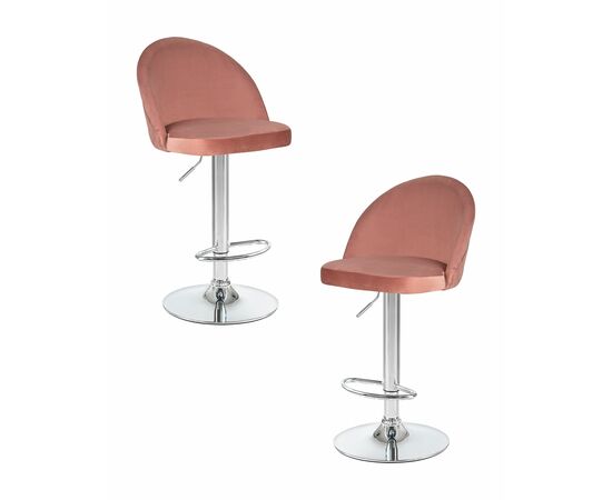 Набор 2 шт Стул барный DOBRIN MILANA, пудрово-розовый велюр (MJ9-32), Вариант: пудрово-розовый велюр (MJ9-32) | Интернет магазин мебели и декора LifeDekor