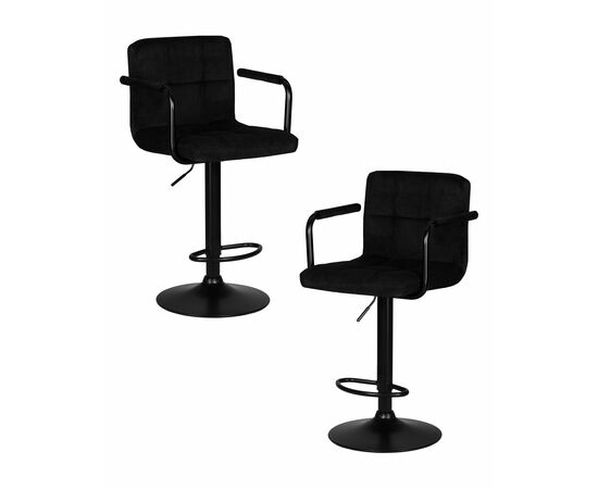 Набор 2 шт Стул барный DOBRIN KRUGER ARM BLACK, черный вельвет (LAR-E2041-52), Вариант: черный вельвет (LAR-E2041-52) | Интернет магазин мебели и декора LifeDekor