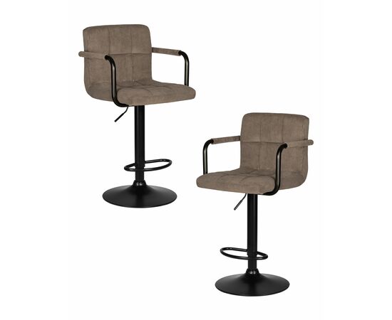 Набор 2 шт Стул барный DOBRIN KRUGER ARM BLACK, какао вельвет (LAR-E2041-05), Вариант: какао вельвет (LAR-E2041-05) | Интернет магазин мебели и декора LifeDekor