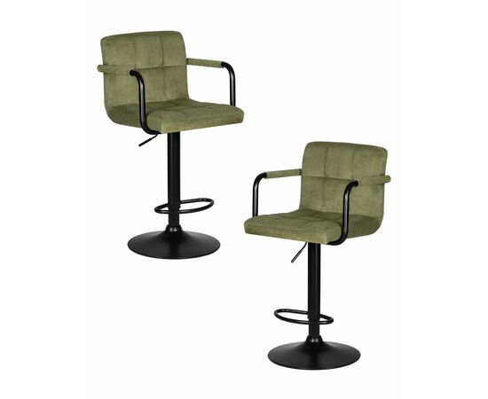 Набор 2 шт Стул барный DOBRIN KRUGER ARM BLACK, зеленый вельвет (LAR-E2041-7), Вариант: зеленый вельвет (LAR-E2041-7) | Интернет магазин мебели и декора LifeDekor