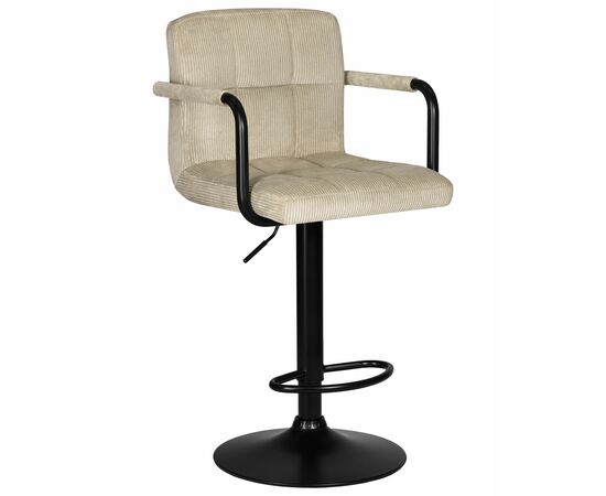 Набор 2 шт Стул барный DOBRIN KRUGER ARM BLACK, бежевый вельвет (LAR-E2041-04), Вариант: бежевый вельвет (LAR-E2041-04), изображение 2 | Интернет магазин мебели и декора LifeDekor