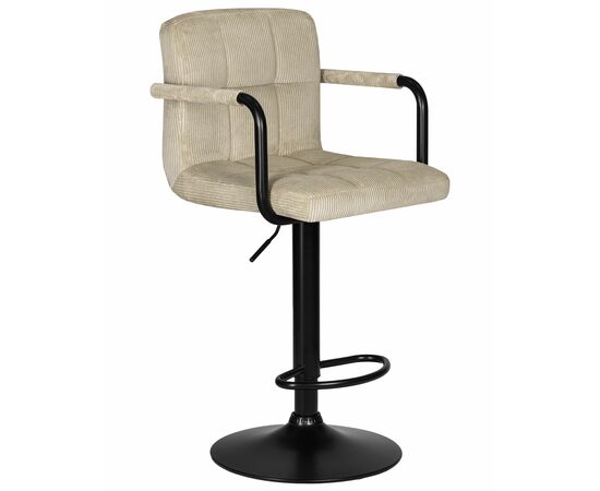 Набор 2 шт Стул барный DOBRIN KRUGER ARM BLACK, бежевый вельвет (LAR-E2041-04), Вариант: бежевый вельвет (LAR-E2041-04), изображение 3 | Интернет магазин мебели и декора LifeDekor