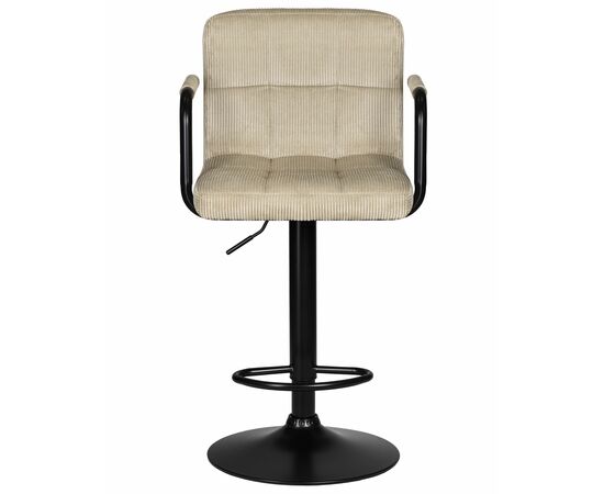 Набор 2 шт Стул барный DOBRIN KRUGER ARM BLACK, бежевый вельвет (LAR-E2041-04), Вариант: бежевый вельвет (LAR-E2041-04), изображение 7 | Интернет магазин мебели и декора LifeDekor
