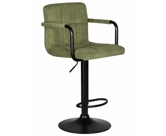Набор 2 шт Стул барный DOBRIN KRUGER ARM BLACK, зеленый вельвет (LAR-E2041-7), Вариант: зеленый вельвет (LAR-E2041-7), изображение 3 | Интернет магазин мебели и декора LifeDekor