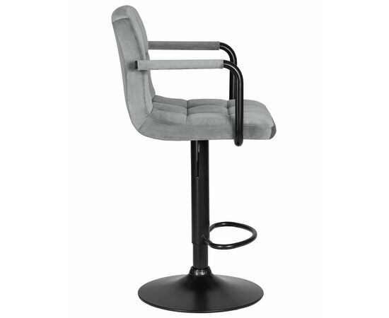 Набор 2 шт Стул барный DOBRIN KRUGER ARM BLACK, серый велюр (MJ9-75), Вариант: серый велюр (MJ9-75), изображение 4 | Интернет магазин мебели и декора LifeDekor