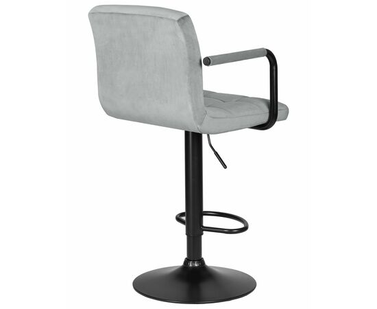 Набор 2 шт Стул барный DOBRIN KRUGER ARM BLACK, серый велюр (MJ9-75), Вариант: серый велюр (MJ9-75), изображение 5 | Интернет магазин мебели и декора LifeDekor