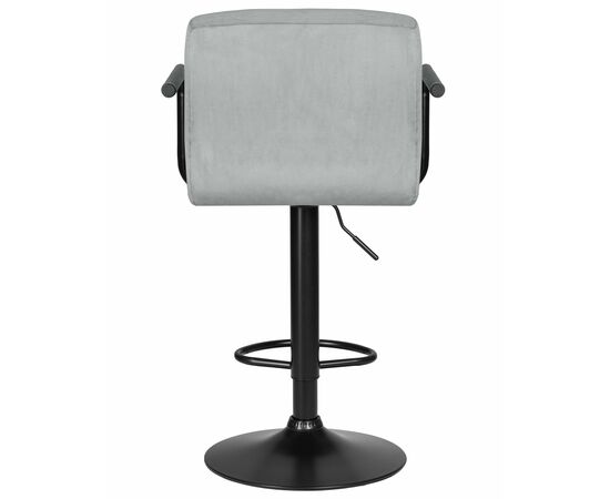 Набор 2 шт Стул барный DOBRIN KRUGER ARM BLACK, серый велюр (MJ9-75), Вариант: серый велюр (MJ9-75), изображение 6 | Интернет магазин мебели и декора LifeDekor
