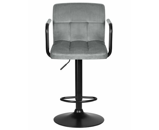 Набор 2 шт Стул барный DOBRIN KRUGER ARM BLACK, серый велюр (MJ9-75), Вариант: серый велюр (MJ9-75), изображение 7 | Интернет магазин мебели и декора LifeDekor